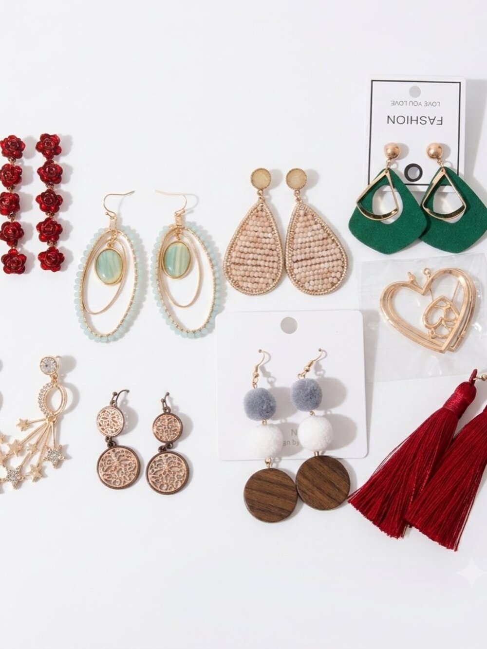 Beonon 9 Pairs Trendy Statement Earrings Set - Mixed Designs